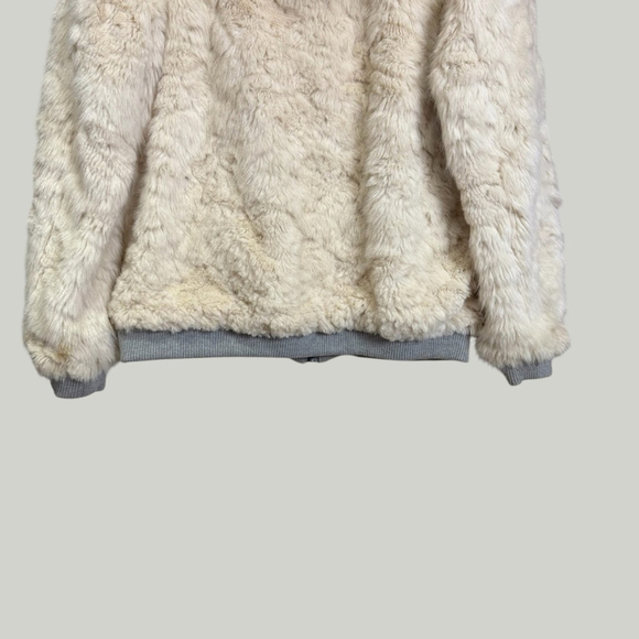 ZARA Faux Fur Cream Jacket, Cozy Teddy Zip-Up, Sz S - Picture 12 of 16